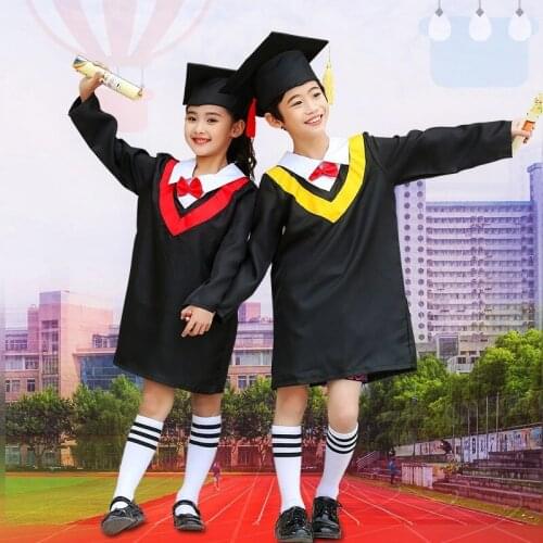 Graduation Jacket Party Girls Bachelor Gown for Halloween Party Wear Cosplay Costumes Fancy Graduate Kids Academic Uniform Cap