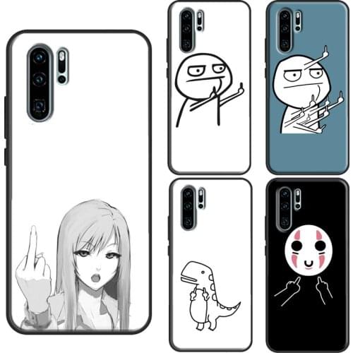 Funny Middle Finger Memes Case For Huawei P Smart Z 2019 P10 P20 Lite P30 P40 Pro Mate 20 10 Lite 30 Pro Coque
