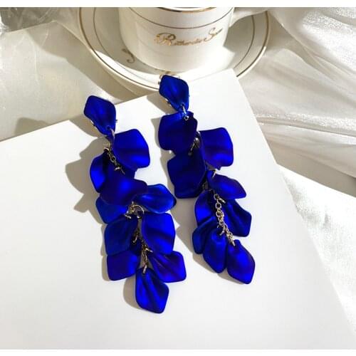 XIYANIKE 2020 Summer Statement Acrylic Petal Flower Long Earrings For Women Irregular Geometric Enamel Fashion Drop Pendientes