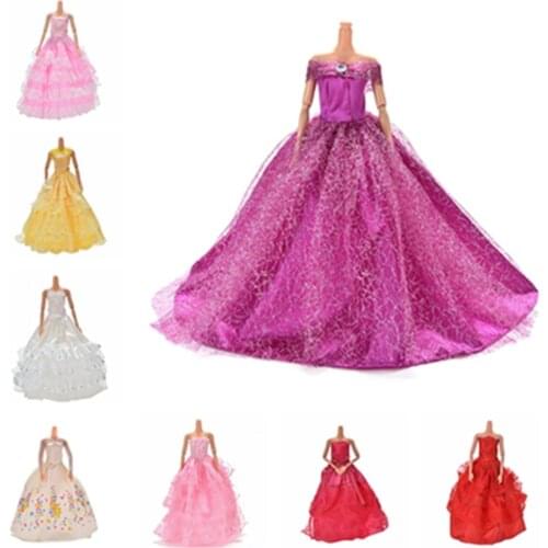 1PCS Elegant Handmade Wedding princess Dress For Doll Floral Doll Dress Clothes Clothing Multi Layers Dolls Accessories