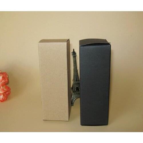 100pcs/lot--2.7*2.7*8.2cm Blank Black kraft Paper Box DIY Lipstick Perfume Essential Oil Bottle Storage Boxe valve tubes