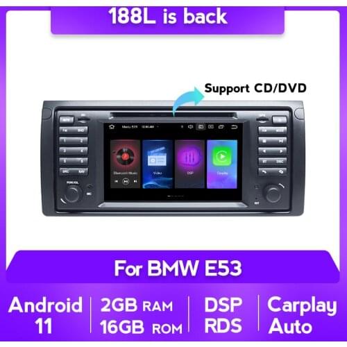 7“ 1Din DSP RDS Android 11 Car DVD Multimedia For BMW X5 E53 BMW E39 Audio GPS Navigation Radio Support 4G Wifi Carplay Auto SWC