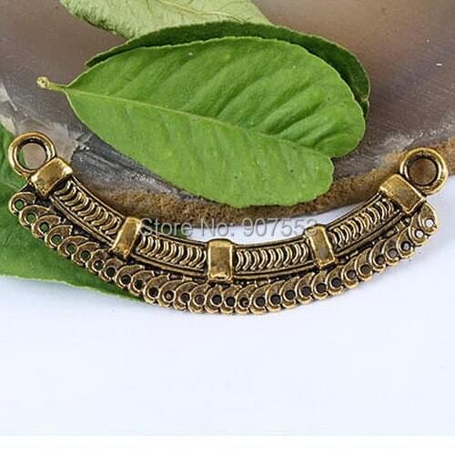 8pcs dark gold-tone technics connector charms h1385