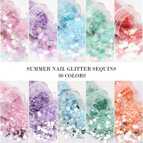 Nail Art Sequins Mermaid Glitter Hexagon Purple Glitter Paillettes DIY Chrome Powder for Summer Manicure Nails Art Manicure