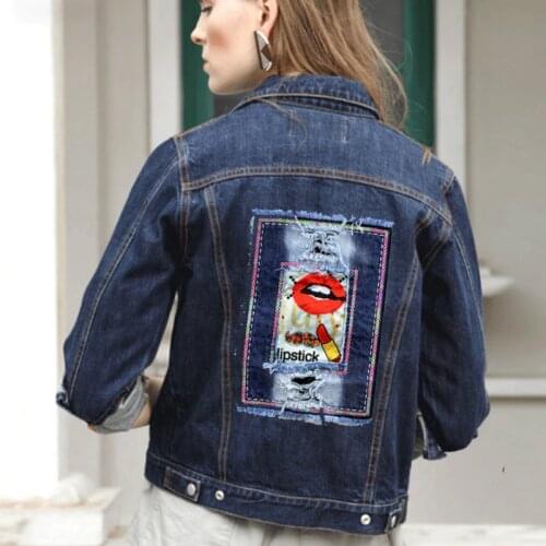 JOD large sew on applications DIY style brand patches for clothes jeans jacket women decoration patch applique clothing sticker