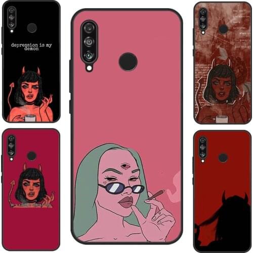 Lovely Bad Devil Girl For Huawei P20 Lite P30 P40 Pro P Smart 2019 2021 Nova 5T Case For Honor 10i 20 8A 8X 9X
