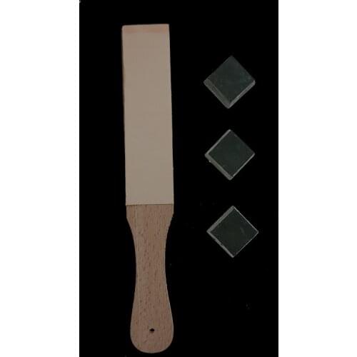 DIY green handmade leather sharpening knife to sharpen the wax blade to grind leather craft tools