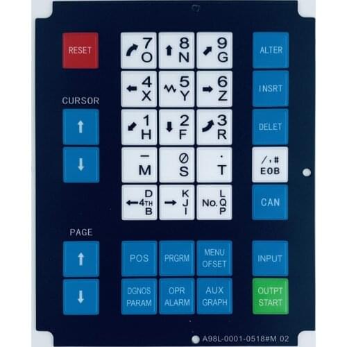 A98L-0001-0518#M02 compatible keypad button membrane for FANUC CNC Panel repair,Have in stock