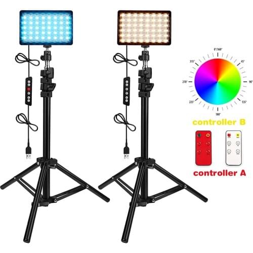 JYYXF 2PCS Dual Panel Light LED 10W 2500-6500K RGB with Extendable Tripod Photography Lighting Cost-effective product