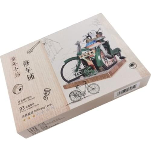 Picture Kingdom 3D Metal Nano Puzzle Childhood fun Car repair shop Model Kits DIY Laser Cut Assemble Jigsaw Toys For Kids Adults