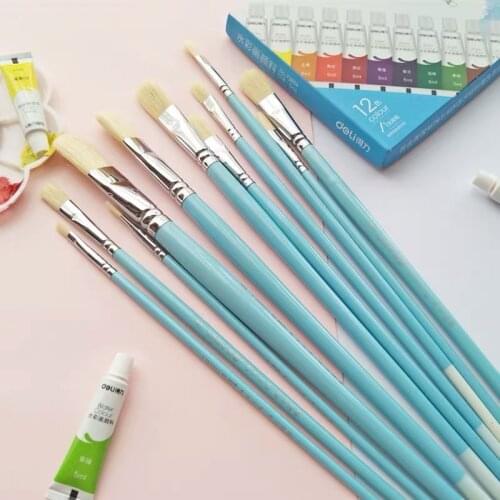 Paint Brush 24cs/Set Oil Watercolor Bristle Painting Brushes Gouache Painting Brush Art Supply Pinceles Para Acrilico Y Oleo
