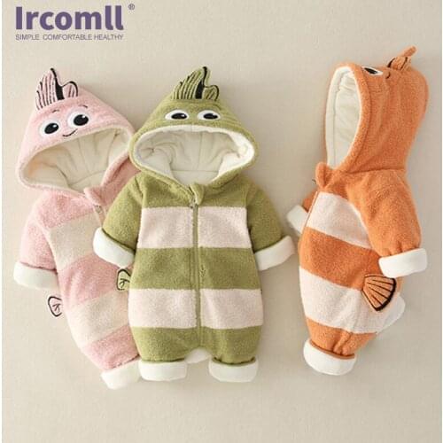 Ircomll New Baby Rompers for Newborn Clothes Warm Cute Clownfish Stripe Infant Girl Boy Jumpers Kids Toddler Baby Boy Outfits