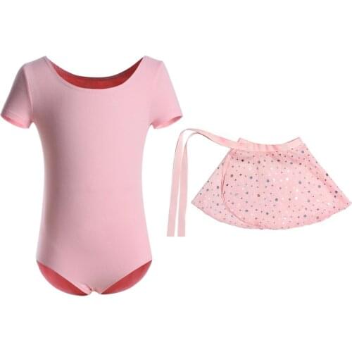 Toddler Cute Tutu Dress Ballet Dance Short Sleeve Glittering Leotard for Girls Shinny Unitard with Sequin Skirt