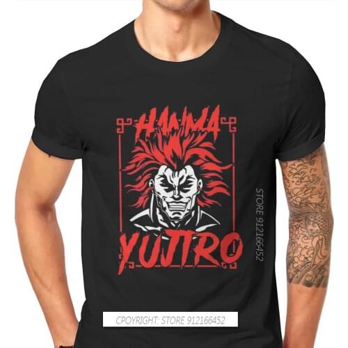 Red Badass Fashion TShirts Grappler Baki Hanma Yujiro Dou Manga Men Style Fabric Streetwear T Shirt O Neck Oversize