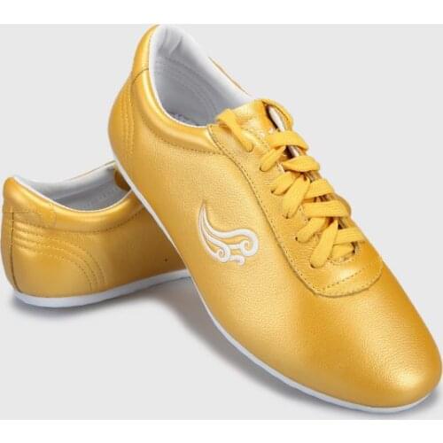 12color kids&Adult cowhide martial arts kung fu shoes wushu competition shoes taiji tai chi sneakers red/white/gold/orange