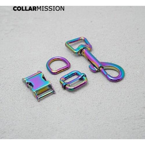 Metal buckle+adjust buckle+D ring+metal dog clasp/set) retailing 15mm for handmade dog collar leash set harness DIY accessories