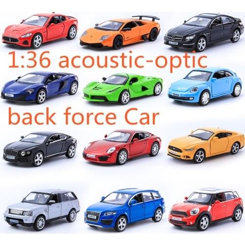 Q Mini 1:36 Scale Model Alloy Toy acoustic-optic back force Car Pull back car Cute Sports Car Boy Gift Present Toys Model