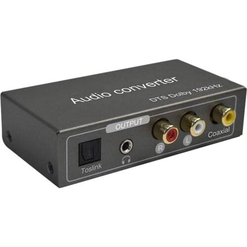 192KHz Multifunctional Digital to Analog Audio Converter, Audio Adapters for ARC Toslink Coaxial to 3.5Jack