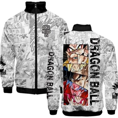 2021 3D Men Jacket Coat Anime Harajuku Stand Collar Zipper Sweatshirt men jacket Hip Hop Streetwear student personality Coat