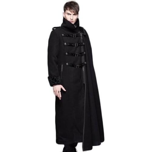 Steampunk Man Detachable Shawl Trench Coat Winter Long Sleeve Thicken Jackets Stand Collar Windbreakers Jackets Coat For Men