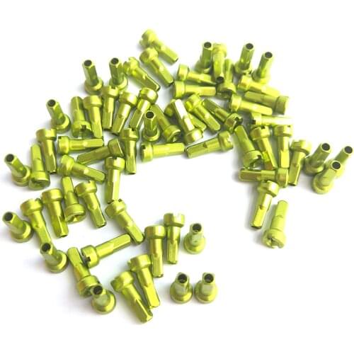 Primwon MV Spoke Nipple Aluminum Alloy 14G 2.0 14mm Green Round Head Ultra Light Nipples for Road MTB Bicycle Wheels