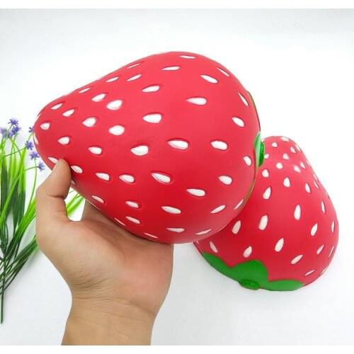 New Large Strawberry jumbo squishy Slow Rising toy 19CM big size Cartoon squeeze toys for Children fun Soft Toy anti stress Gift