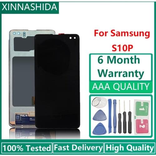 NEW AMOLED S10 LCD For SAMSUNG GalaxyS10e S10 G973F/DS G973F G973 S10 Plus G975 G975F G975F/DS Touch Screen Digitizer+Free Tools