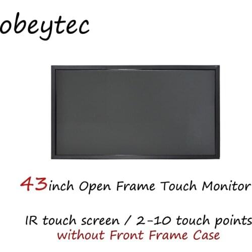 43" FHD Industrial IR touchscreen lcd display monitors, 2-6 points, 7*24 hours working, FHD, 350 nits, OB430-IBK03