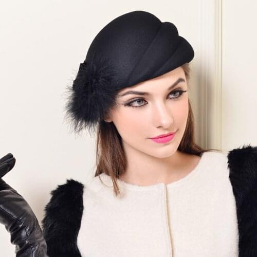 Korean Women Fedoras Cap Cute Fashion Spring Autumn Winter Wool Fedora Hat Female British Vintage Hats Ladies Chic Caps H6758