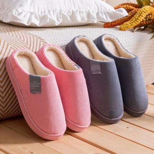 Soft Plush Cotton Cute Slippers Shoes Couple Unisex Non-Slip Floor Indoor Home Furry Slippers Women Shoes For Bedroom