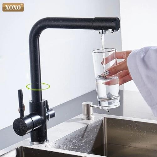 XOXO Filter Kitchen faucet deck installed black mixer tap crane rotate 360 degrees to the kitchen faucet water features 83027H