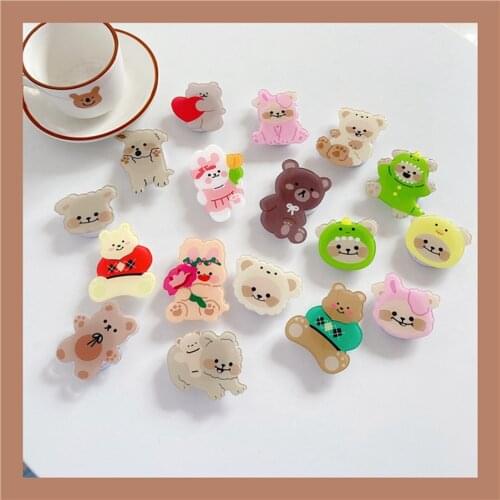 Universal cute bear rabbit Irregular foldable stand holder expanding mobile phone bracket for iPhone Redmi Xiaomi Huawei Samsung