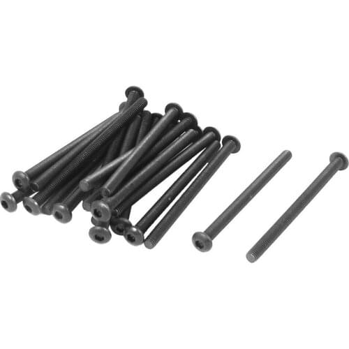 M3 x 45mm Alloy Steel Hex Socket Button Head Screws Black 20 Pcs