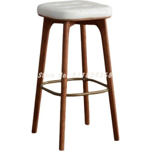 High Stool Bar Stool Household Bar Stool High Stool Wooden Island Bench 60cm Stool 70cm High