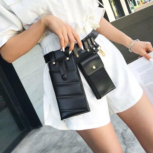Punk Pu Leather Fanny Pack Waist Bag Belts for Woman Shoulder Bag Mobile Phone Packs Chest Female Purse Crossbody Waist Bag