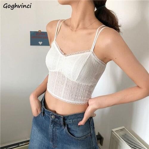 Women Short Camis Hollow Out Solid Sexy Club-wear Bodycon High Quality Korean Style Wrapped Chest Designer Female Summer Popular