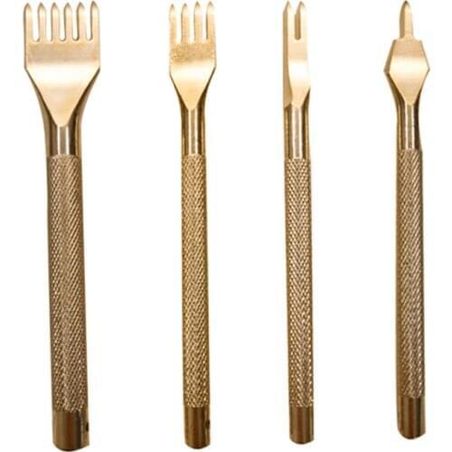 Gold Leather Hole Punches 3/4mm Stainless Steel Lacing Stitching Punch Craft Handmade Sewing Hand-stitched Steel Linger Tools