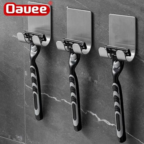 1PC 304 stainless steel Razor Holder Men Shaving Shaver Razor Stand Shelf Shaving Razor Storage Rack Bathroom Hook Organizer