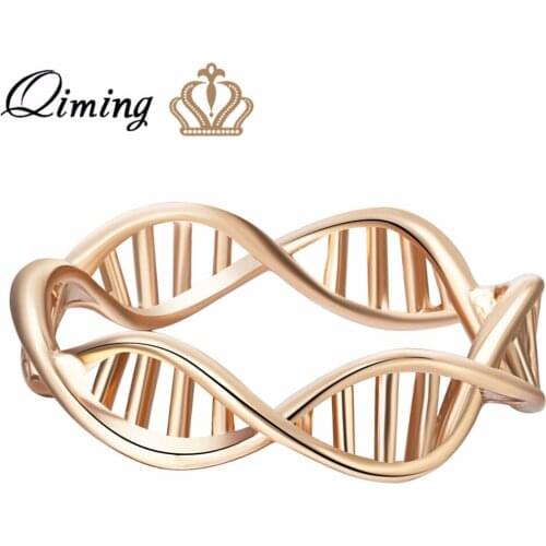 1pcs Gold Infinity DNA Chemistry Rings Female Fashion Jewelry Encircle Ring For Women Girls Gift Statement Rings Dropship