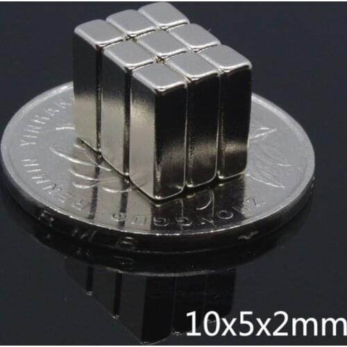 10pcs 10 x 5 x 2 mm Block Super Strong Cuboid Neodymium Magnets 10*5*2 Rare Earth N35 Powerful permanent magnet