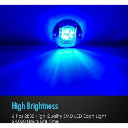 For indoor/Outdoor Boat Stern Lights LED Stern Lights 6-2835-SMD ABS Plastic Embedded IP67 Waterproof Multipurpose 2 Pcs 3 inch