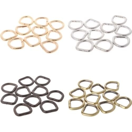 2cm Metal Handbag Leather Bag Purse Strap Belt Web D Ring Buckle Clasp 10pcs LX9F
