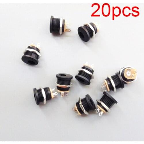 20 Pcs DC-022 Power Socket 5.5-2.1mm Socket Mini Round Hole Socket With Thread Nut Spare Parts For DIY RC Models