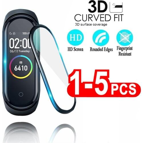 3D Curved Film For Xiaomi Mi Band 5 4 Screen Protector Film Soft glass For miband 4 5 Protective Film For Xiaomi Mi Band4 Band5