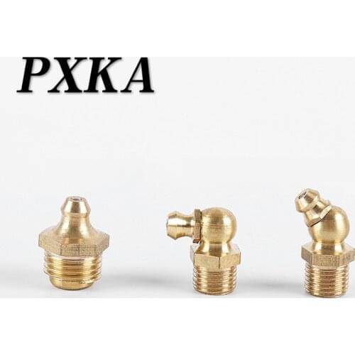 5pcs Pure copper butter nipple straight oil nipple， M4 * 0.75, M5 * 0.8, M6 * 1, M8 * 1, M10 * 1, M12 * 1, M14 * 1.5, M16 * 1.5