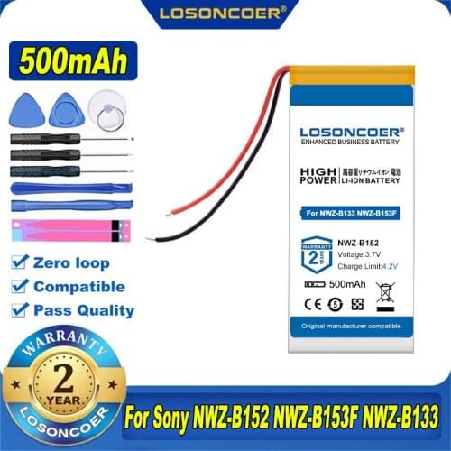 500mAh Battery For Sony NWZ-B152 NWZ-B153F NWZ-B133 MWZ-B162F MWZ-B172F MWZ-B173F NWZ-B183 NWZ-142F Player Batteries