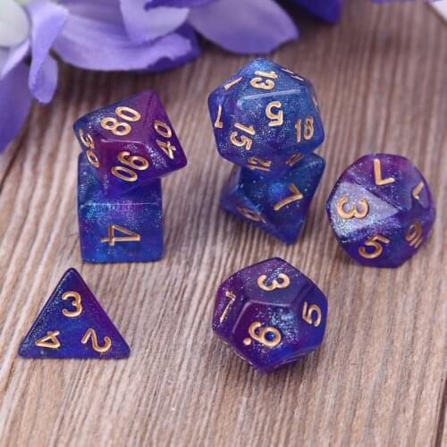 7pcs D4-D20 Acrylic Polyhedral Dice 20 Sided Dices Table Board Role Playing Game for Bar Pub Club Party