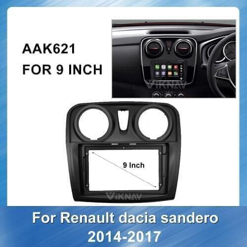 9 INCH Car radio Fascia frame For Renault Dacia Sandero 2014-2017 mount kit adapter trim facia panel mounting car panel