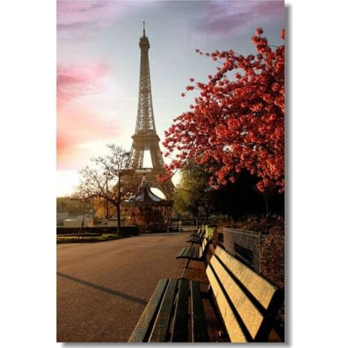 Free Ship Home Decor Customized Paris Wallpaper Eiffel Tower Canvas Poster Stylish Landscape Fashion Wall Sticker PN#1191