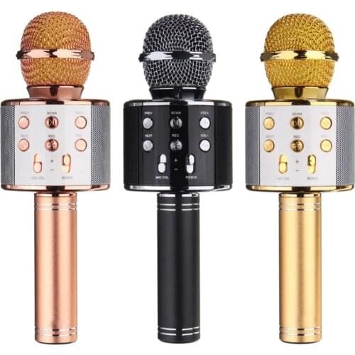 WS858 Wireless Karaoke Microphone Portable Bluetooth mini home KTV for Music Playing and Singing Speaker Player Selfie PHONE PC